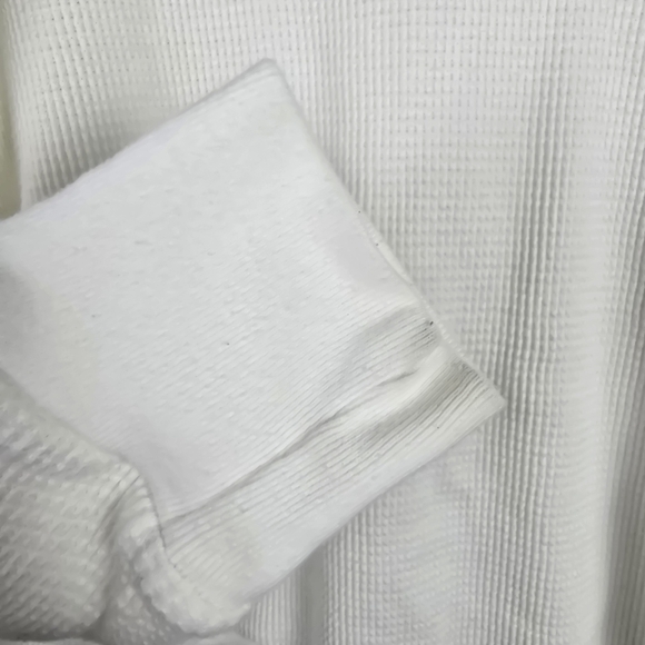 Aritzia Tna Women's White Waffle Knit Long Sleeve Ribbed Cuff And Sleeves Size S - Picture 4 of 11